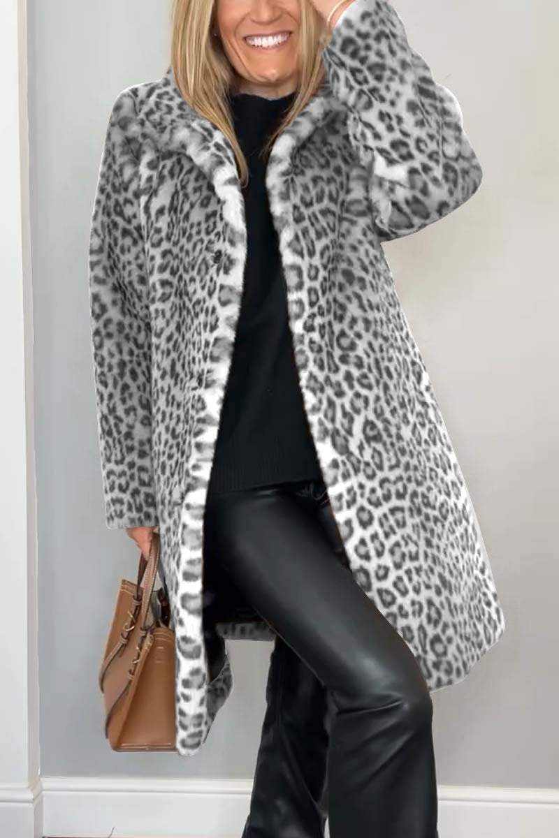 Emma - Classic Leopard Print Winter Coat